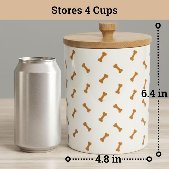 Ceramic Dog Treat Jar for Kitchen Counter - Picture 2 of 9